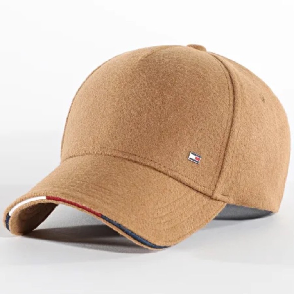 Tommy Hilfiger Tan Melton Wool-Blend Baseball cap